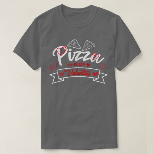 Pizza is mijn Valentijn Pizza met hart 925 T-shirt (Design voorkant)