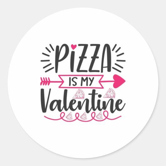Pizza is mijn Valentijn Ronde Sticker (Voorkant)