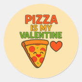 Pizza is mijn Valentijn Ronde Sticker (Voorkant)