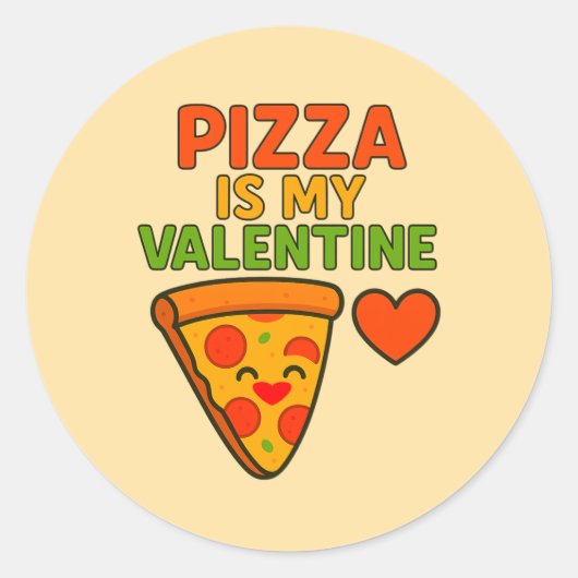 Pizza is mijn Valentijn Ronde Sticker (Voorkant)