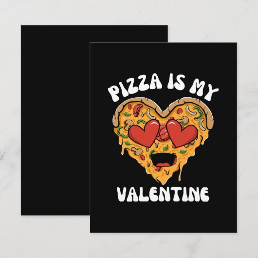 Pizza Is Mijn Valentijn RSVP Kaartje (Voorkant / Achterkant)