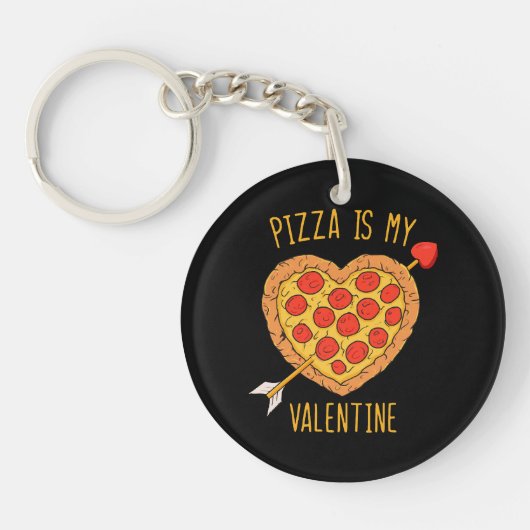 Pizza Is Mijn Valentijn Sleutelhanger (Voorkant)