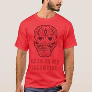 Pizza is mijn Valentijn Sugar Heart Skull Anti Val T-shirt