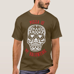 Pizza is mijn Valentijn Sugar Heart Skull Anti Val T-shirt