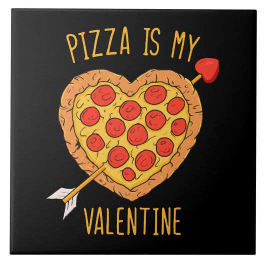 Pizza Is Mijn Valentijn Tegeltje (Voorkant)