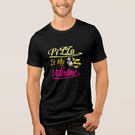 Pizza is mijn Valentijn Tri-Blend Shirt (Voorkant)