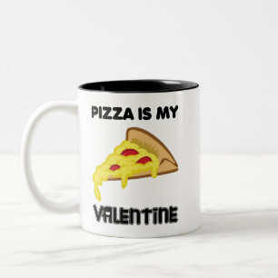Pizza is mijn Valentijn Tweekleurige Koffiemok