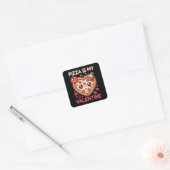 Pizza is mijn Valentijn Valentijnsdag hart gevormd Vierkante Sticker (Envelop)