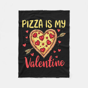 Pizza is mijn Valentijn Valentijnsdag Heart Pepper Fleece Deken