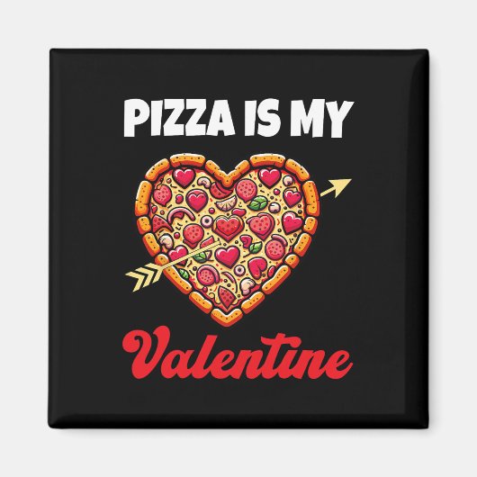 Pizza is mijn Valentijn Valentijnsdag Heart Pepper Magneet (Voorkant)