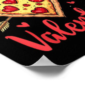Pizza is mijn Valentijn Valentijnsdag Heart Pepper Poster (Hoek)
