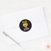 Pizza is mijn Valentijnsdag Grappig eten liefhebbe Ronde Sticker (Envelop)