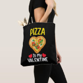 Pizza is mijn Valentijnsdag Grappig eten liefhebbe Tote Bag (Dichtbij)