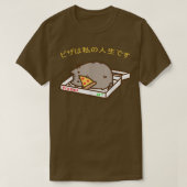 Pizza is m'n leven pizza grappige kat Kawaii Anime T-shirt (Design voorkant)