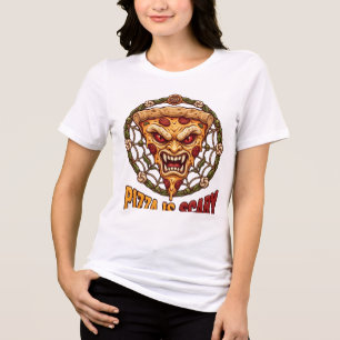 Pizza Is Scary Zomer Horror Pizza Grafische T-Shir Tri-Blend Shirt