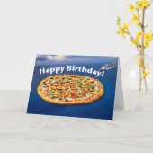 Pizza Island Verjaardag Kaart (Gele Bloem)
