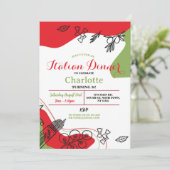 Pizza Italiaans Diner Verjaardagsfeest Lunch Kaart (Staand voorkant)