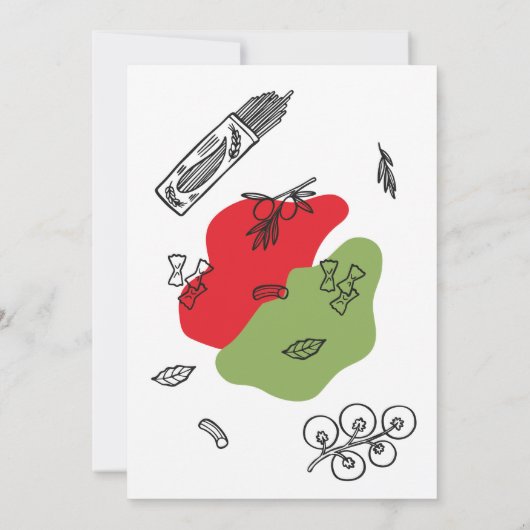 Pizza Italiaans Diner Verjaardagsfeest Lunch Kaart (Achterkant)