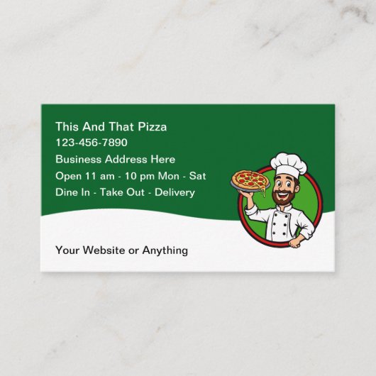 Pizza Italiaans Restaurant Visitekaartjes (Voorkant)