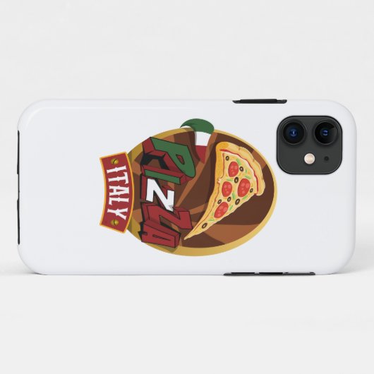 Pizza Italië. Ondersteuning voor Pizza. Case-Mate iPhone Case (Achterkant (horizontaal))