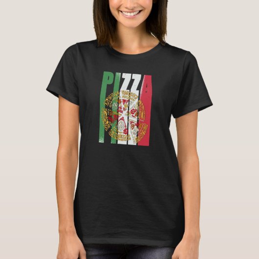 Pizza Italy Flag Pizzeria Pizza Baker Pizza T-shirt (Voorkant)
