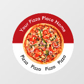 Pizza Italy Restaurant Theme Window Cling Decal (Vel)