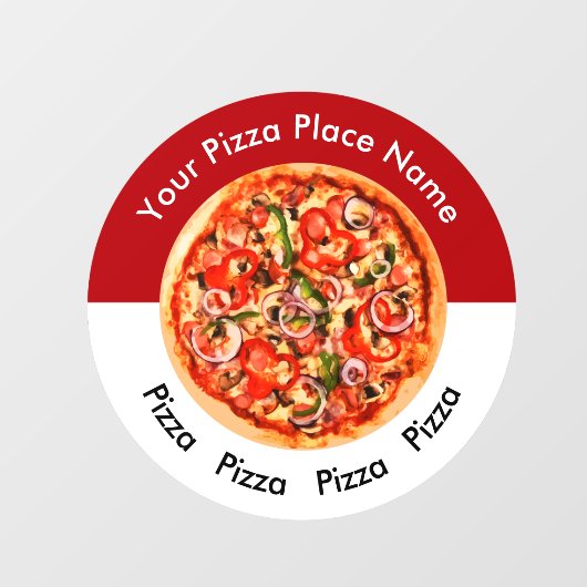 Pizza Italy Restaurant Theme Window Cling Decal (Vel)