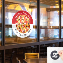 Pizza Italy Restaurant Window Cling Sjabloon