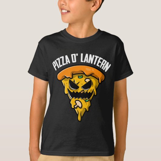 Pizza Jack O Lantern Lazy Halloween Costume Funny T-shirt (Voorkant)