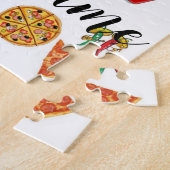 Pizza Jigzaag Puzzle Legpuzzel (Zijkant)