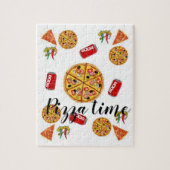 Pizza Jigzaag Puzzle Legpuzzel (Verticaal)
