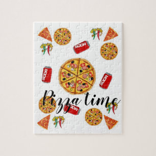 Pizza Jigzaag Puzzle Legpuzzel