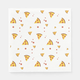 Pizza kaas en pepperoni leuk kind retro patroon servet