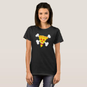 Pizza, Kaas, Schedel, Pepperoni, Voedsel, Botten, T-shirt (Voorkant volledig)