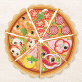 Pizza Kartonnen Onderzetters (Voorkant)
