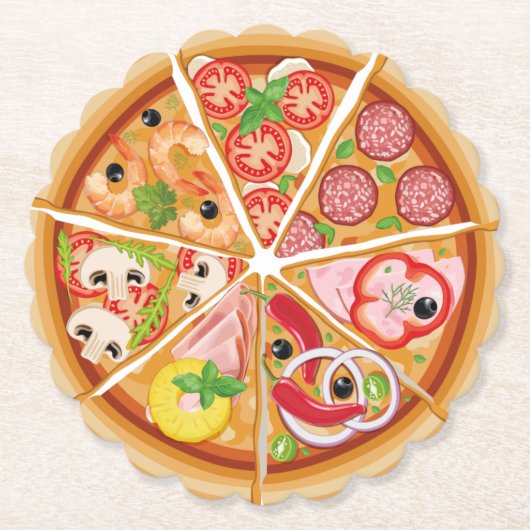 Pizza Kartonnen Onderzetters (Voorkant)