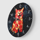 Pizza-kat in de ruimte grote klok (Hoek)