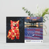 Pizza-kat in de ruimte kaart (Staand voorkant)