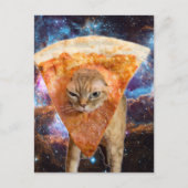 Pizza kat in ruimtesegment briefkaart (Voorkant)