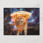 Pizza kat in ruimtesegment briefkaart (Voorkant)