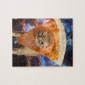 Pizza kat in ruimtesegment legpuzzel (Horizontaal)