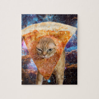 Pizza kat in ruimtesegment legpuzzel