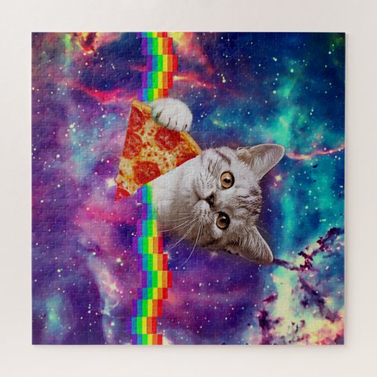 Pizza kat puzzle - 676 stuks legpuzzel (Horizontaal)