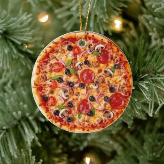 Pizza Keramisch Ornament (Boom)