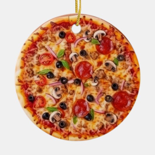 Pizza Keramisch Ornament (Voorkant)