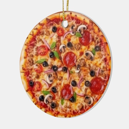 Pizza Keramisch Ornament (Links)