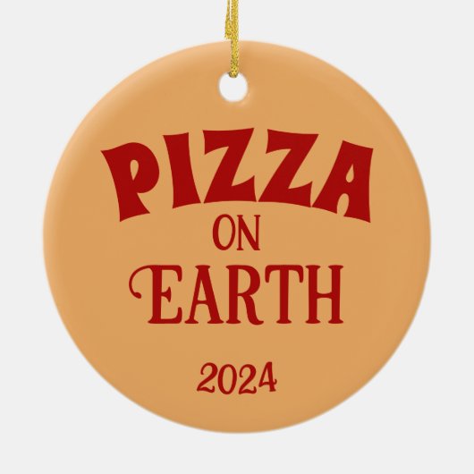 Pizza Keramisch Ornament (Achterkant)
