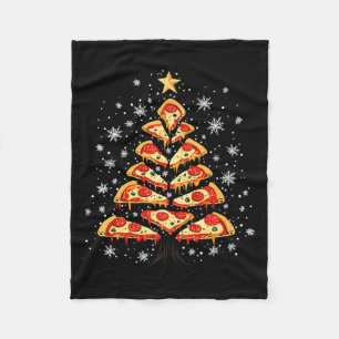 Pizza Kerstboom Fastfood Kerstmis voor mannen Vrou Fleece Deken