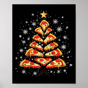 Pizza Kerstboom Fastfood Kerstmis voor mannen Vrou Poster
