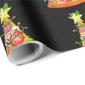 Pizza kerstboom Funny Pizza Slice Lights Xmas Cadeaupapier (Rol Hoek)